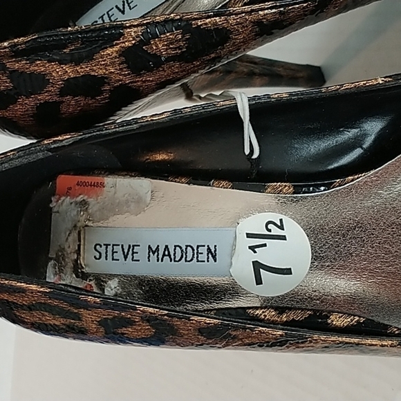 Steve Madden Patent Leather Animal Print Stiletto Platform Heel 👠 7.5 - Picture 8 of 9